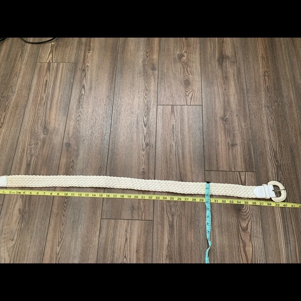 Elegant Cream Woven Belt